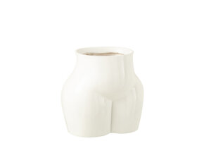 J-LINE VAAS LADY BOTTOM – PEWTER SHINY WHITE