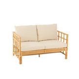 J-LINE SOFA ELISE + KUSSEN 2-ZITS ROTAN/TEXTIEL