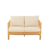 J-LINE SOFA ELISE + KUSSEN 2-ZITS ROTAN/TEXTIEL