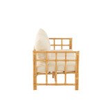 J-LINE SOFA ELISE + KUSSEN 2-ZITS ROTAN/TEXTIEL