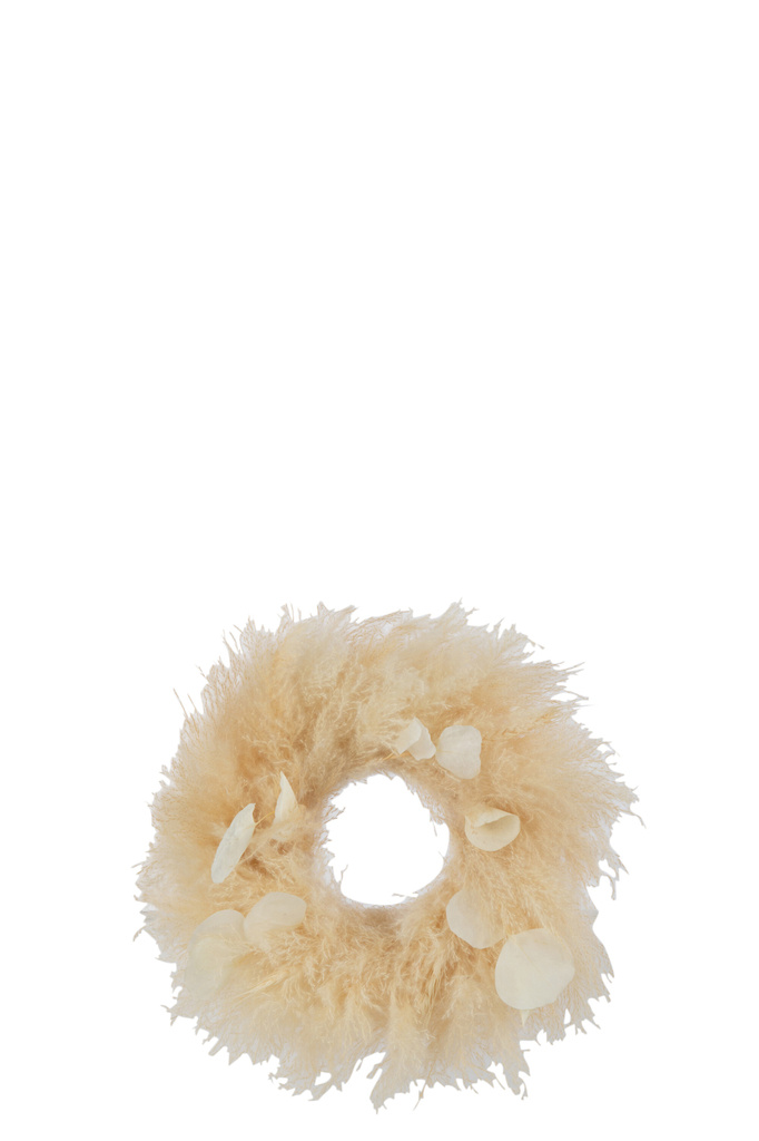 J-LINE KRANS GEDROOGDE PLANTEN/BLADEREN NATUUR SMALL