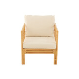 J-LINE ARM CHAIR ELISE + KUSSEN – RATTAN/TEXTIEL – NATURAL/WHITE – 73 CM