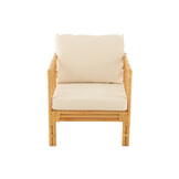 J-LINE ARM CHAIR ELISE + KUSSEN – RATTAN/TEXTIEL – NATURAL/WHITE – 73 CM