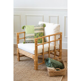 J-LINE ARM CHAIR ELISE + KUSSEN – RATTAN/TEXTIEL – NATURAL/WHITE – 73 CM