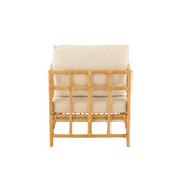 J-LINE ARM CHAIR ELISE + KUSSEN – RATTAN/TEXTIEL – NATURAL/WHITE – 73 CM