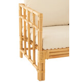 J-LINE ARM CHAIR ELISE + KUSSEN – RATTAN/TEXTIEL – NATURAL/WHITE – 73 CM