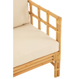 J-LINE ARM CHAIR ELISE + KUSSEN – RATTAN/TEXTIEL – NATURAL/WHITE – 73 CM