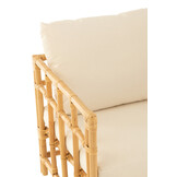 J-LINE ARM CHAIR ELISE + KUSSEN – RATTAN/TEXTIEL – NATURAL/WHITE – 73 CM