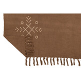 J-LINE PLAID ETHNIC PATTERNS+FRINGES – KATOEN BEIGE