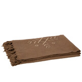 J-LINE PLAID ETHNIC PATTERNS+FRINGES – KATOEN BEIGE