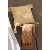 J-LINE PLAID ETHNIC PATTERNS+FRINGES – KATOEN BEIGE