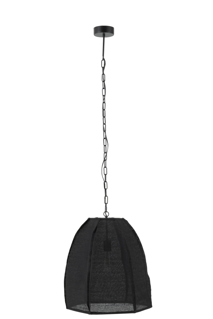 J-LINE PLAFONDLAMP PEAR LINNEN/IJZER – ZWART SMALL