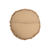 J-LINE KUSSEN ROND FLUWEEL – KATOEN/LINNEN – BEIGE/OKER – 50 CM