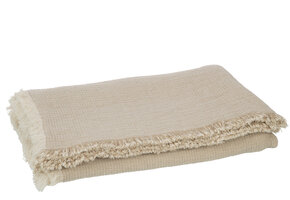 J-LINE PLAID FRINGES – KATOEN MUSLIN DONKERBEIGE