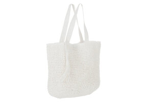 J-LINE STRANDTAS MET KWASTJE – PAPIER WIT