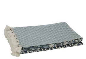 J-LINE PLAID / STRANDMAT FLOWERS COTTON BLUE