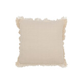 J-LINE KUSSEN MET FRANJES KATOEN MUSLIN LICHTBEIGE