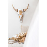 J-LINE KUSSEN MET FRANJES KATOEN MUSLIN LICHTBEIGE