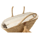 J-LINE STRANDTAS MET KWASTJES – ZEEGRAS/RAFFIA NATUUR