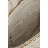 J-LINE STRANDTAS ROND + KWASTJE – ZEEGRAS/KANT NATUUR/WIT