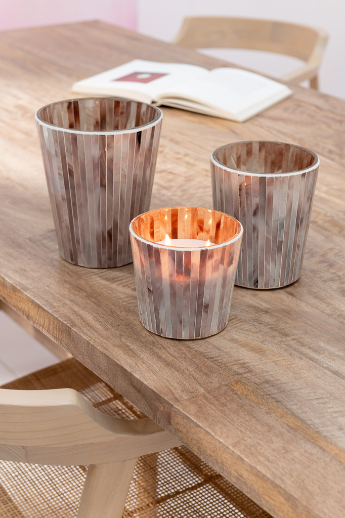 J-LINE SCENTED CANDLE NOA TENDER ROSE PINK SMALL - 45 HOURS