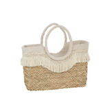 J-LINE STRANDTAS FRANJES GEVLOCHTEN ZEEGRAS NATURAL/CREAM