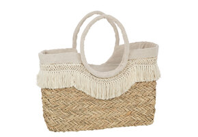 J-LINE STRANDTAS FRANJES GEVLOCHTEN ZEEGRAS NATURAL/CREAM
