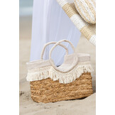 J-LINE STRANDTAS FRANJES GEVLOCHTEN ZEEGRAS NATURAL/CREAM
