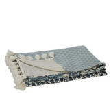 J-LINE PLAID / STRANDMAT FLOWERS COTTON BLUE