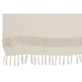 J-LINE PLAID DIAMONDS+FRINGES – KATOEN/SEQUIN WIT/GOUD