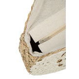 J-LINE STRANDTAS ROND + KWASTJE – ZEEGRAS/KANT NATUUR/WIT