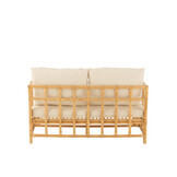 J-LINE SOFA ELISE + KUSSEN 2-ZITS ROTAN/TEXTIEL