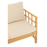 J-LINE SOFA ELISE + KUSSEN 2-ZITS ROTAN/TEXTIEL