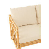 J-LINE SOFA ELISE + KUSSEN 2-ZITS ROTAN/TEXTIEL