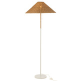 J-LINE VLOERLAMP METAAL/ROTAN – WIT/NATUUR