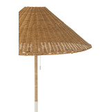 J-LINE VLOERLAMP METAAL/ROTAN – WIT/NATUUR