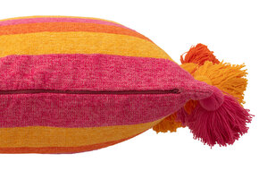 J-LINE KUSSEN STREPEN + KWASTJES – KATOEN/VISCOSE – MULTICOLOUR – 50 CM