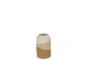 J-LINE VAAS CYLINDER – KERAMIEK BEIGE/LICHTBRUIN SMALL