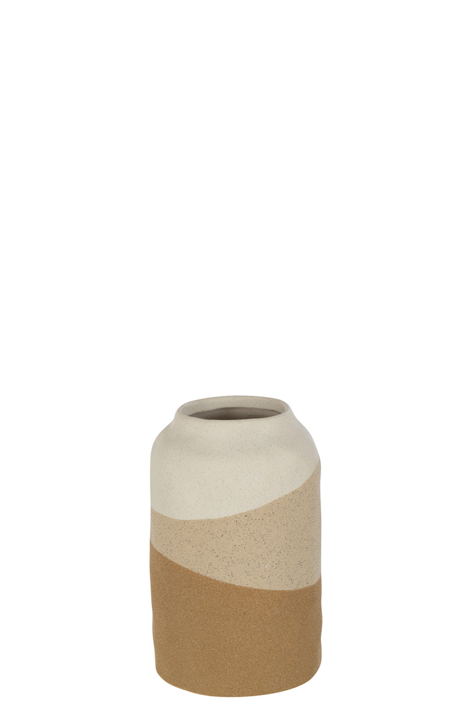 J-LINE VAAS CYLINDER – KERAMIEK BEIGE/LICHTBRUIN SMALL