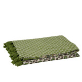 J-LINE PLAID / STRANDMAT BLOEMEN KATOEN GROEN