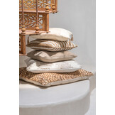 J-LINE KUSSEN ETHNIC SQUARES – WOL/KATOEN – CREME/BEIGE – 45 CM