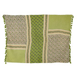 J-LINE PLAID / STRANDMAT BLOEMEN KATOEN GROEN