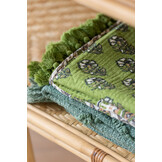 J-LINE PLAID / STRANDMAT BLOEMEN KATOEN GROEN