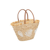 J-LINE STRANDTAS LEAF JUTE NATURAL/WHITE