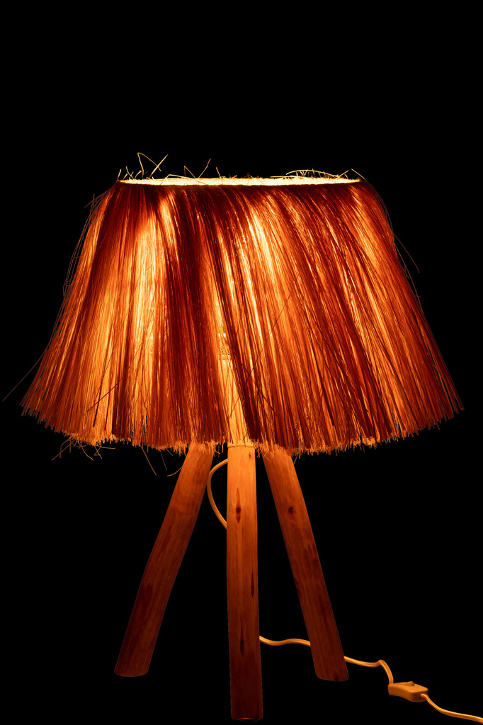 J-LINE TAFELLAMP BAHAMAS HOUT/GRAS NATUREL