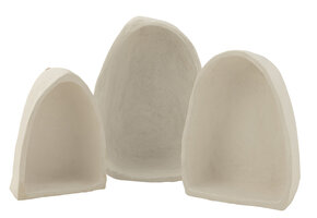 J-LINE SET VAN 3 WANDREKKEN PAPIER-MÂCHÉ WIT