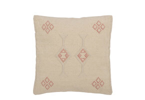 J-LINE KUSSEN DIAMANTEN + PIJLEN – KATOEN/POLYESTER – CREME/ROZE – 45 CM