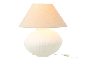J-LINE LAMP POT + CAP PAPER MACHE – WIT