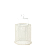 J-LINE HANGLANTAARN CILINDER METAAL/POLYESTER WIT SMALL
