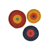 J-LINE SET VAN 3 WANDDECORATIE TRAYS CIRCLES+LINES ZEEGRAS MIX